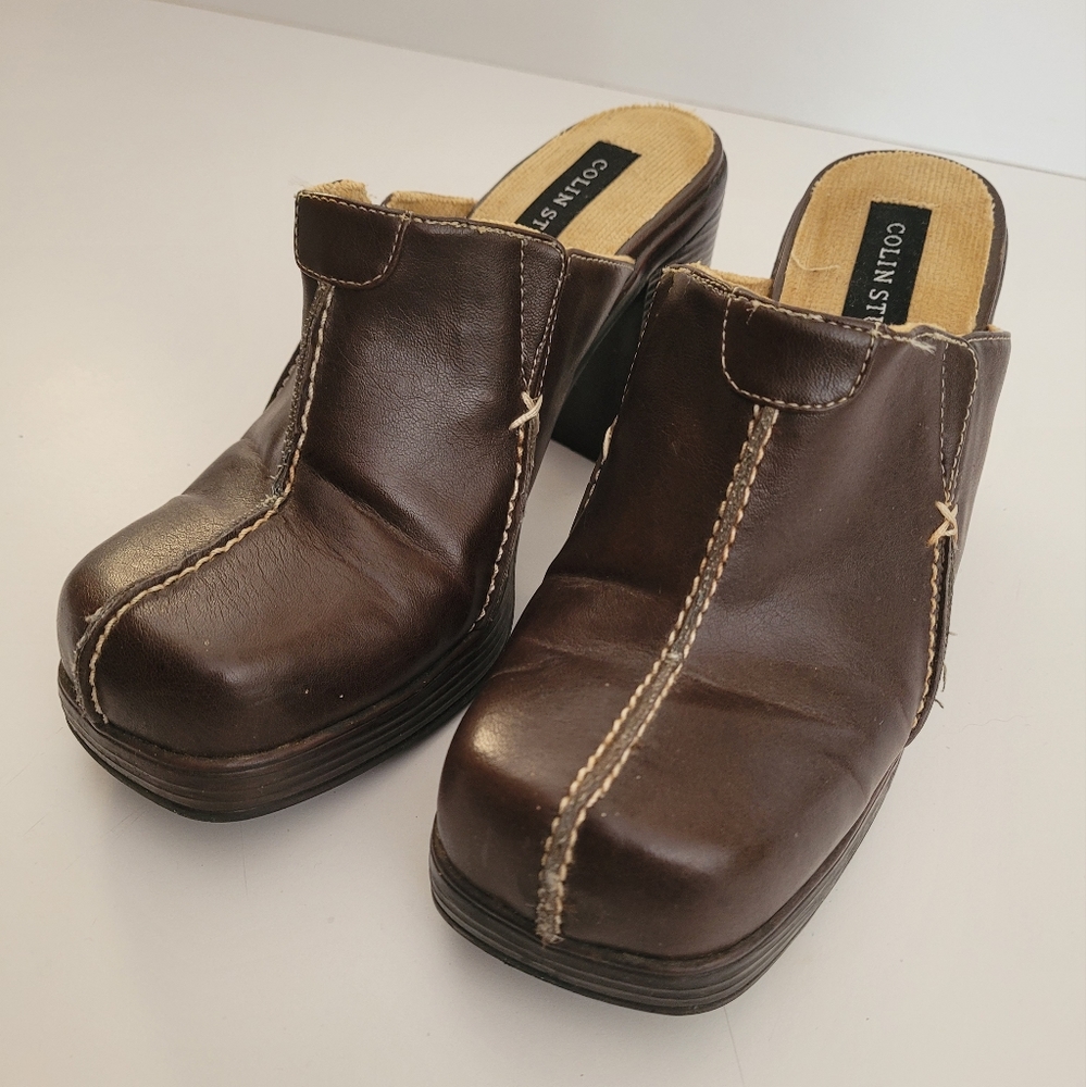 Colin Stuart Leather Clogs - Picture 2 of 5